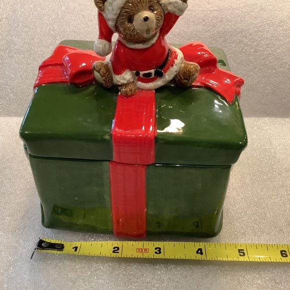 Vintage Otagiri Christmas Candy Cookie Trinket Box Ceramic Japan - Picture 10 of 10